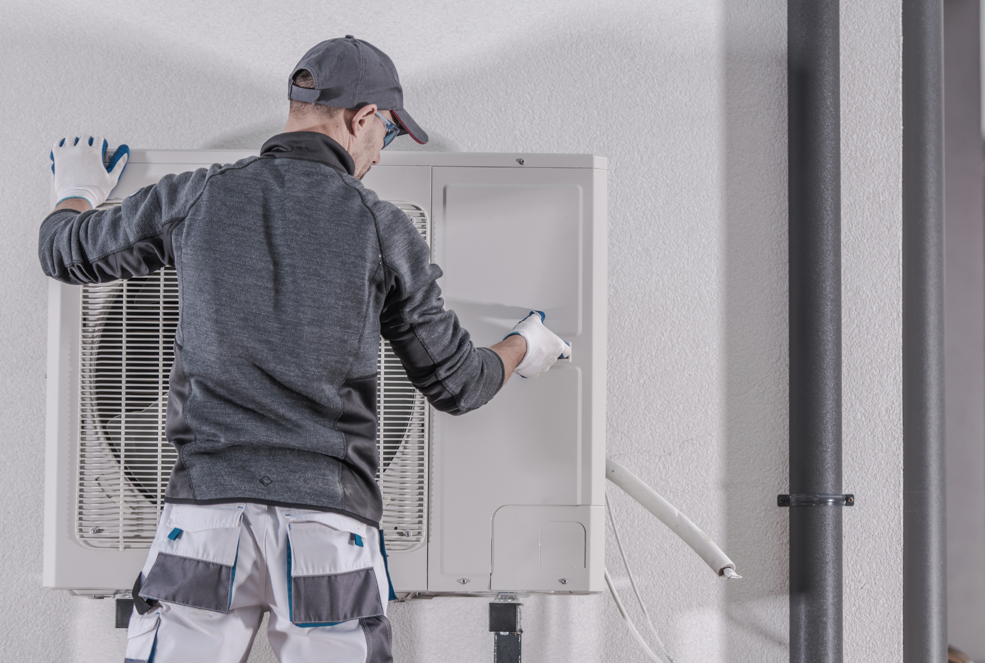 Schéma du COP d'une pompe à chaleur selon la température extérieure et les déperditions